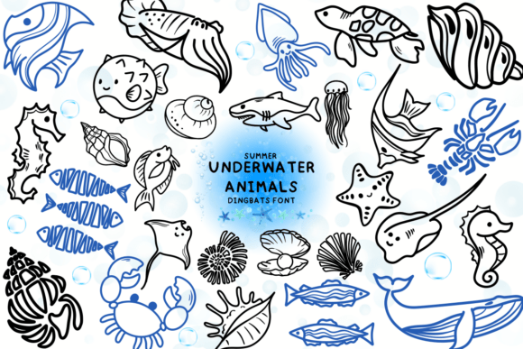 Underwater Animals: A Playful Font for Creative Projects